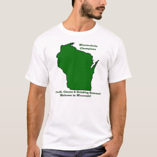 Wisconsinite Champions Football, kaas en bier T-shirt