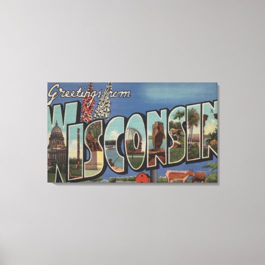 WisconsinLarge Letter ScenesWisconsin Canvas Afdruk (Voorkant)