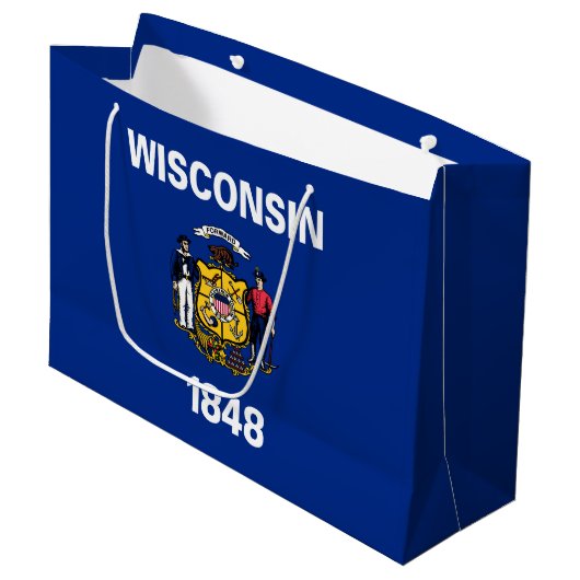 Wisconsinse staatsvlag groot cadeauzakje (Voorkant Gekanteld)