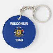 Wisconsinse staatsvlag sleutelhanger (Achterkant)