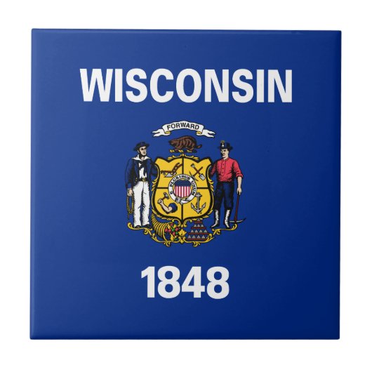Wisconsinse staatsvlag tegeltje (Voorkant)