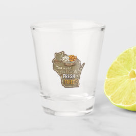 Wisconsinse wrongelkaas: vers of gefrituurd? shot glas