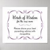 Wisdom Advice for New Mam Sign Poster (Voorkant)