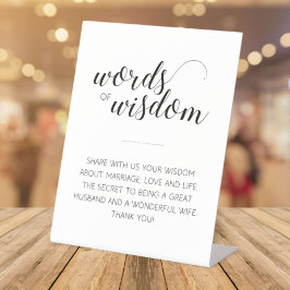 Wisdom Advice for Passen getrouwd Wedding Reclamebord Met Voetstuk