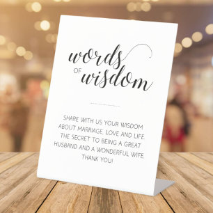 Wisdom Advice for Passen getrouwd Wedding Reclamebord Met Voetstuk