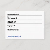 Wisdom Advice Kaart voor Afstuderen Visitekaartje (Achterkant)