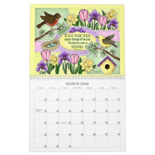 "Wisdom and Whimsy" 2026 Scripture Calendar Kalender (Mar 2026)