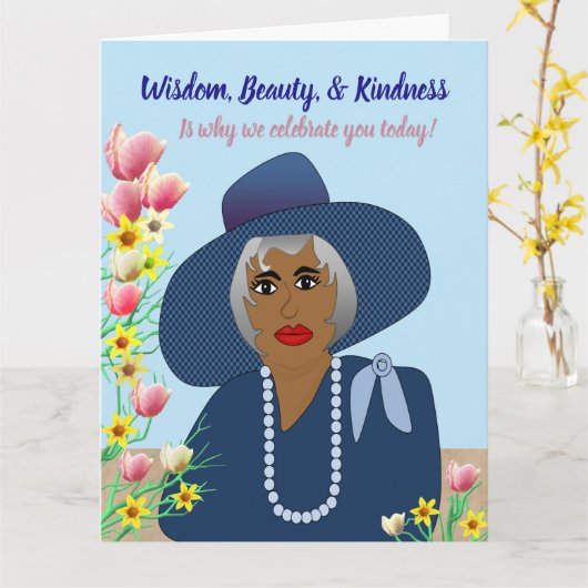 Wisdom, Beauty, & Kindness Mother Birthday Kaart (Gele Bloem)