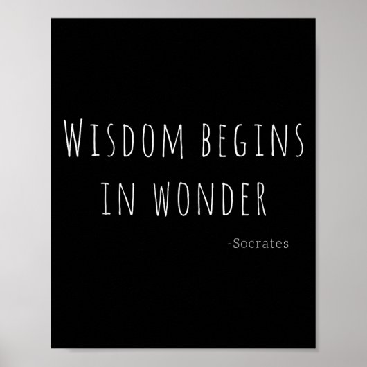 Wisdom Begins In Wonder Socrates Quote Men Women K Poster (Voorkant)
