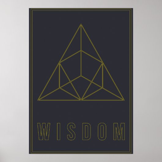 Wisdom-bevestiging poster gele geometrische origam (Voorkant)