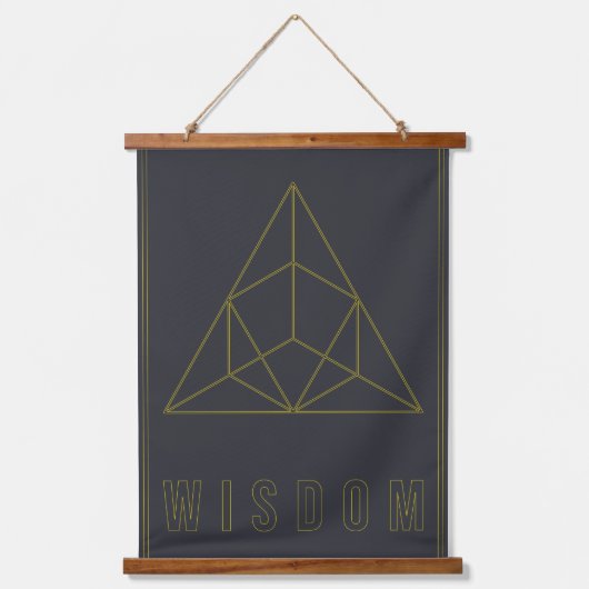 Wisdom-bevestiging poster gele geometrische origam hangend wandkleed (Voorkant)