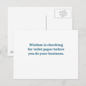 Wisdom (blauwe toiletkom) briefkaart (Voorkant / Achterkant)