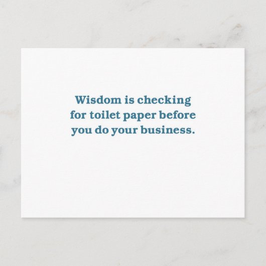 Wisdom (blauwe toiletkom) briefkaart (Voorkant)