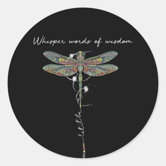 Wisdom Brocade Dragonfly Ronde Sticker (Voorkant)