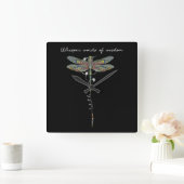 Wisdom Brocade Dragonfly Vierkante Klok (Huis)