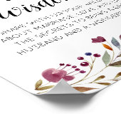 Wisdom Burgundy Floral Poster (Hoek)