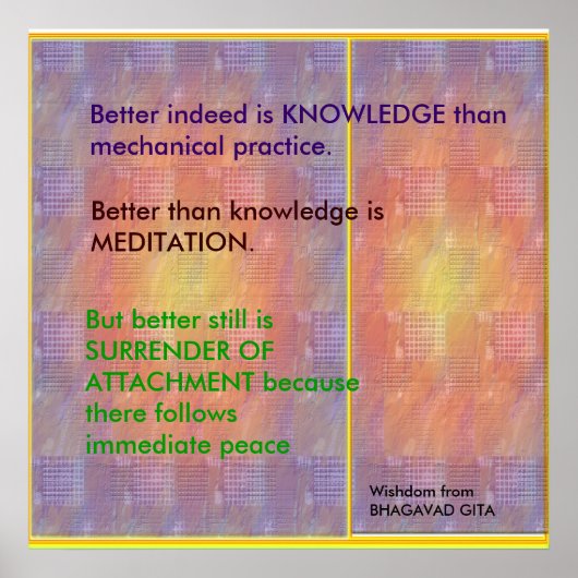 WISDOM Citaten uit Bhagavad Gita Poster (Voorkant)