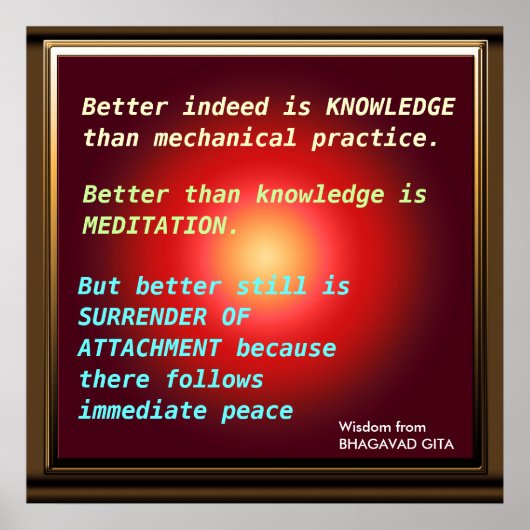 WISDOM Citaten uit Bhagavad Gita Poster (Voorkant)