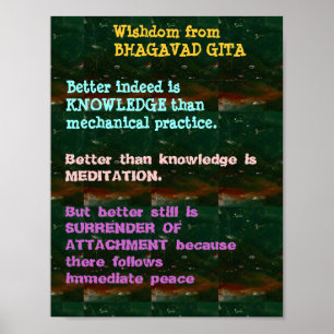 WISDOM Citaten uit Bhagavad Gita Poster
