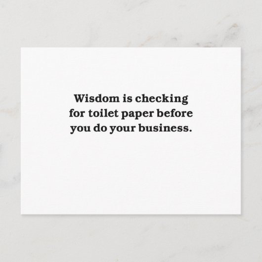 Wisdom (controle toiletpapier) briefkaart (Voorkant)