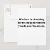 Wisdom (controle toiletpapier) briefkaart (Voorkant / Achterkant)