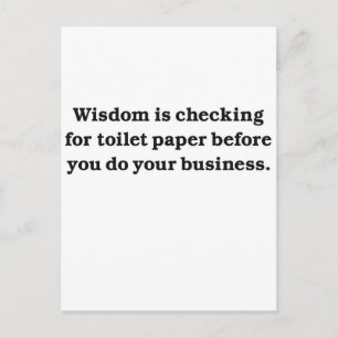 Wisdom (controle toiletpapier) briefkaart