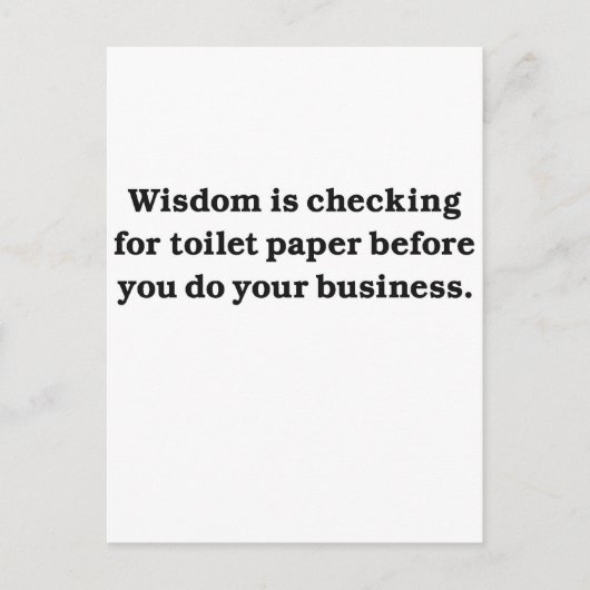 Wisdom (controle toiletpapier) briefkaart (Voorkant)