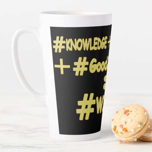 "WISDOM EQUATION" Cute Expression Design. Bestel n Latte Mok (In situ)