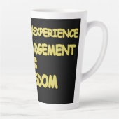 "WISDOM EQUATION" Cute Expression Design. Bestel n Latte Mok (Rechts)