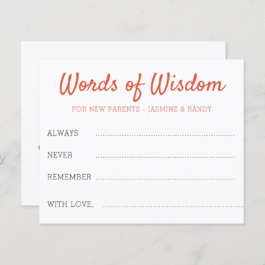 Wisdom Fiesta New Parents Baby shower (Voorkant / Achterkant)