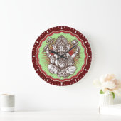 Wisdom Ganapati India Hindu Lord Ganesha Elephant Grote Klok (Huis)