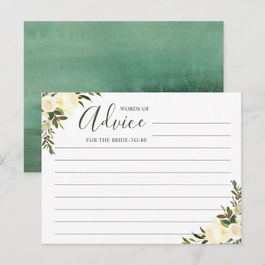 Wisdom Greenery Rustic Floral Advieskaart (Voorkant / Achterkant)