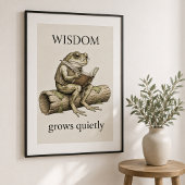 "Wisdom Grows Quietly Frog", Glanzende Poster
