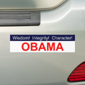 Wisdom! Integriteit! Teken! Obama-bumpersticker Bumpersticker (Op auto)