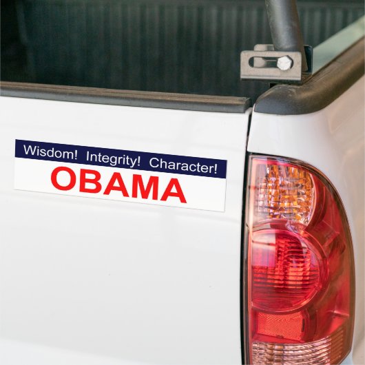 Wisdom! Integriteit! Teken! Obama-bumpersticker Bumpersticker (Op Truck)