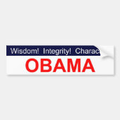 Wisdom! Integriteit! Teken! Obama-bumpersticker Bumpersticker (Voorkant)