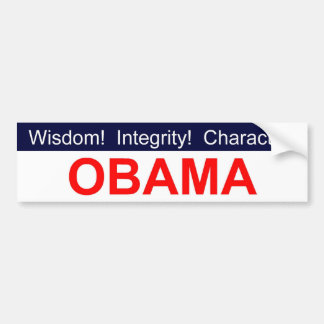 Wisdom! Integriteit! Teken! Obama-bumpersticker Bumpersticker