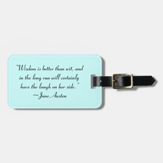 Wisdom is beter dan Wit Jane Austen Quote Bagagelabel (Voorkant horizontaal)