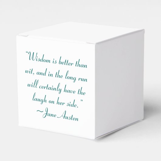 Wisdom is beter dan Wit Jane Austen Quote Bedankdoosjes (Voorkant Zijde)