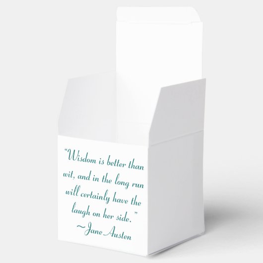 Wisdom is beter dan Wit Jane Austen Quote Bedankdoosjes (Geopend)
