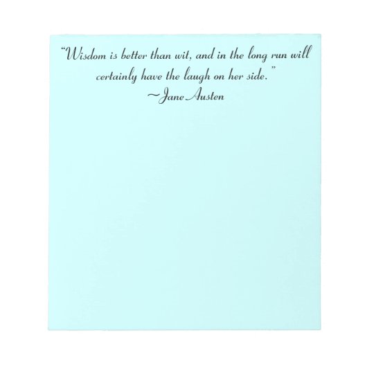 Wisdom is beter dan Wit Jane Austen Quote Notitieblok (Voorkant)
