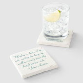Wisdom is beter dan Wit Jane Austen Quote Stenen Onderzetter (Zijkant)