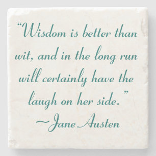 Wisdom is beter dan Wit Jane Austen Quote Stenen Onderzetter
