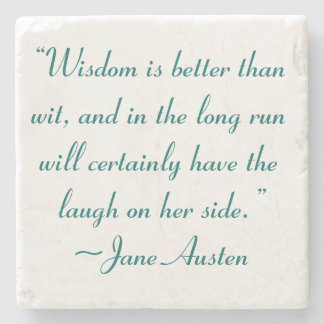 Wisdom is beter dan Wit Jane Austen Quote Stenen Onderzetter
