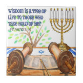 Wisdom is een Tree of Life Tegel / Trivet / Sierad Tegeltje (Voorkant)