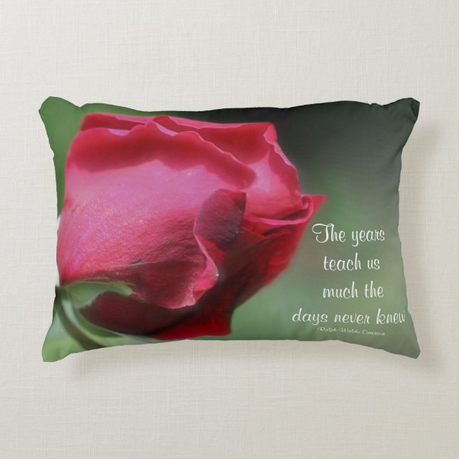 Wisdom Life Quote Rosebud Inspirerend Accent Kussen (Voorkant)