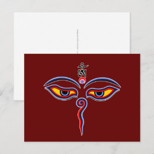 Wisdom Ogen Van Boeddha - Bodhnath tempel ogen Briefkaart