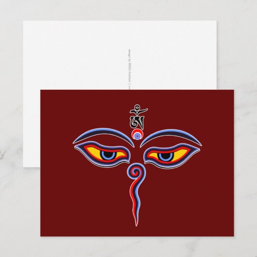 Wisdom Ogen Van Boeddha - Bodhnath tempel ogen Briefkaart (Voorkant / Achterkant)