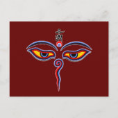 Wisdom Ogen Van Boeddha - Bodhnath tempel ogen Briefkaart (Voorkant)