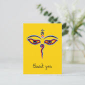 Wisdom-ogen van boeddha - Bodhnath - tempelogen Briefkaart (Staand voorkant)